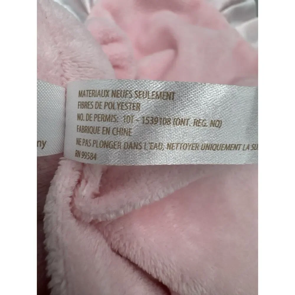 Carter's Pink Teddy Lovey Rattle Plush Satin Ruffle Security Blanket